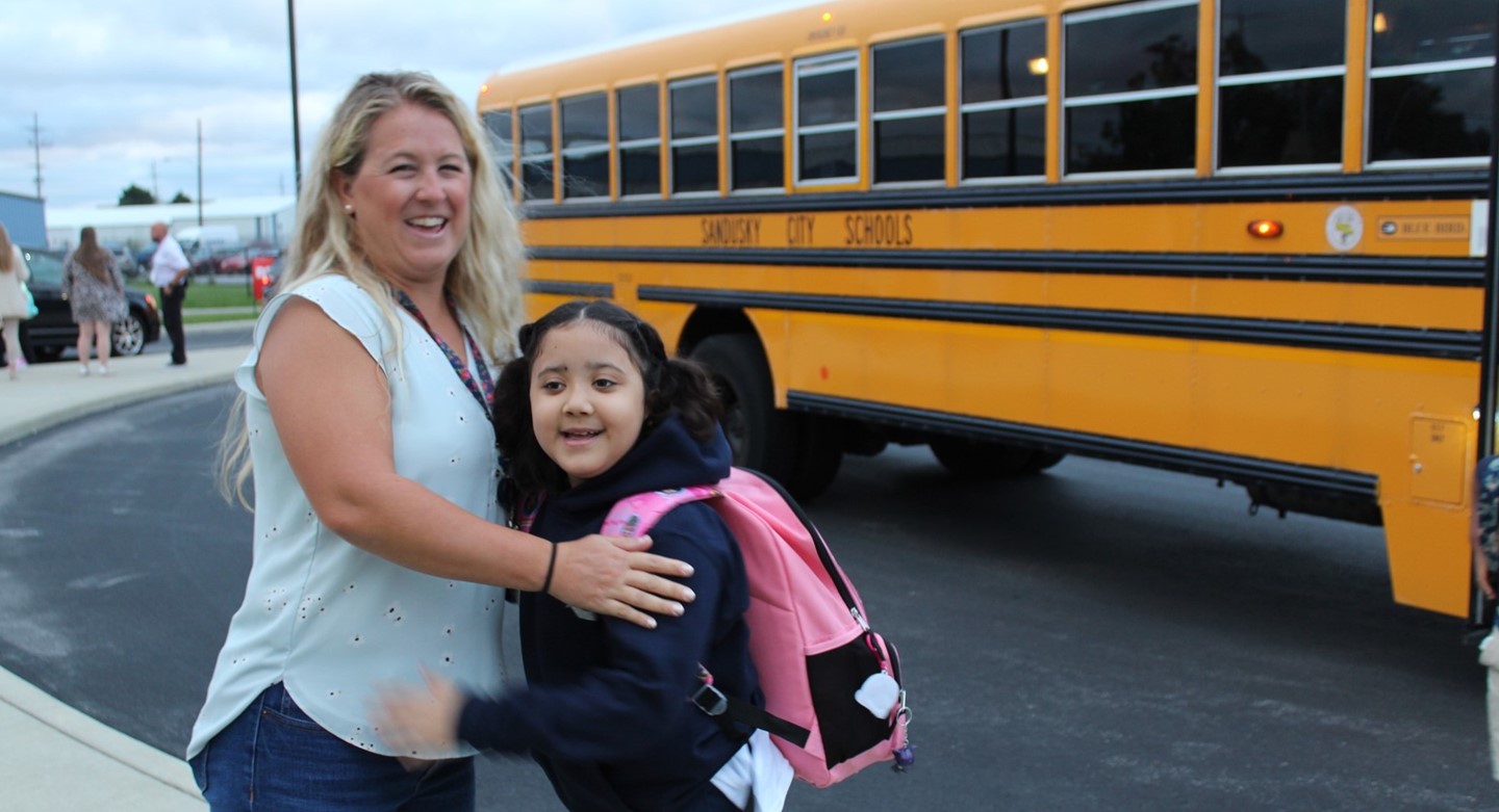 Teacher, Student, and Bus